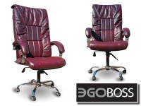 Офисное массажное кресло EGO BOSS EG1001 Maroon в комплектации ELITE натуральная кожа - магазин СпортДоставка. Спортивные товары интернет магазин в Пятигорске 